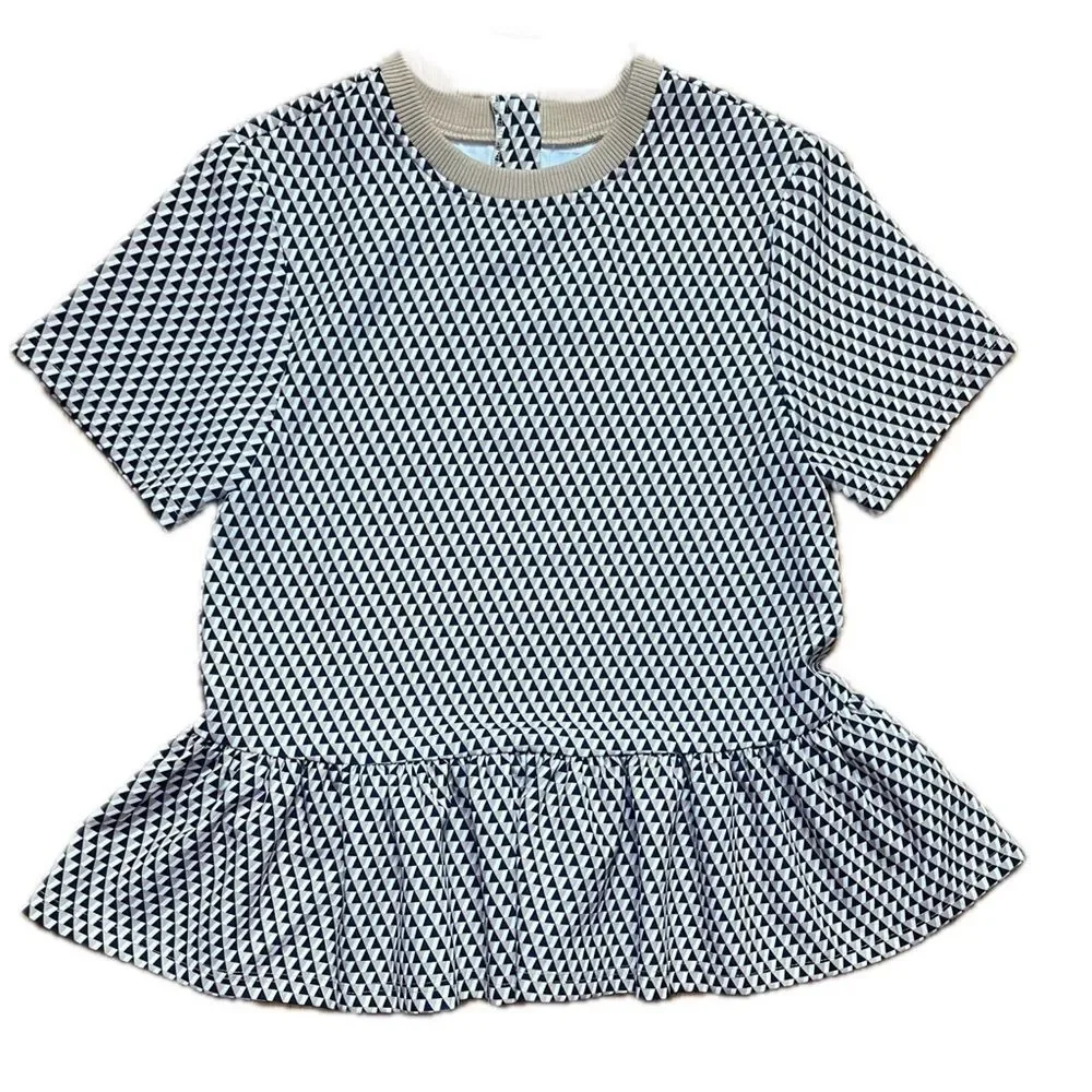 Addison Bay Botanist Peplum Top Navy Tan XS - Picture 4 of 13